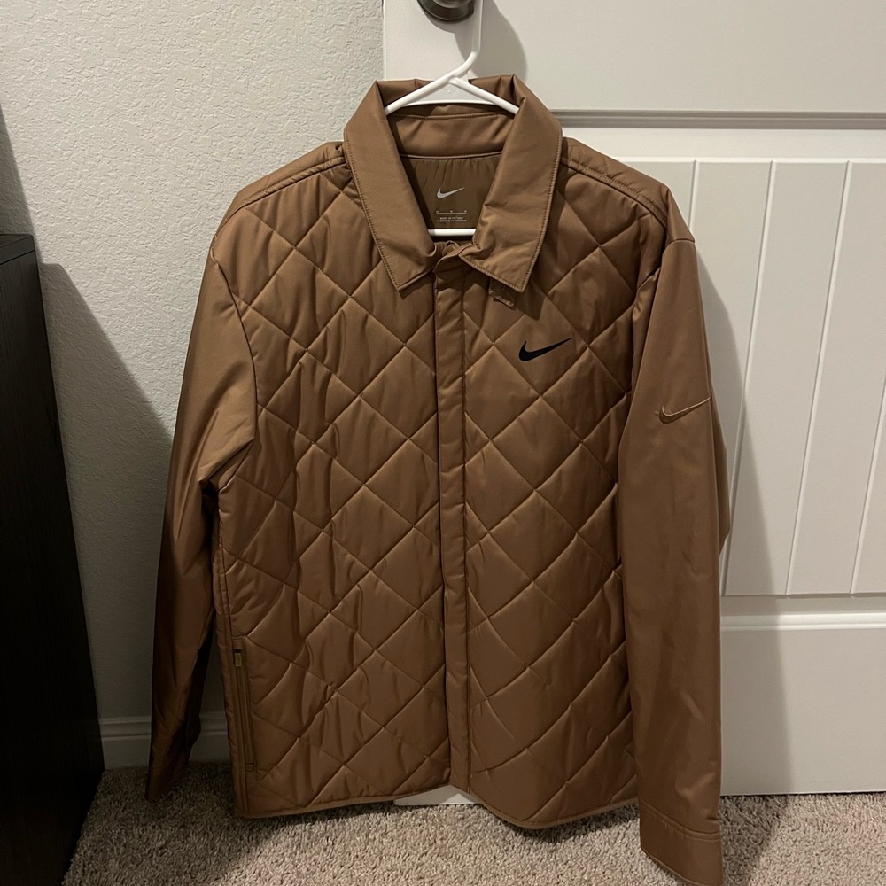 Nike Men's Tan Quilted Shirt Jacket